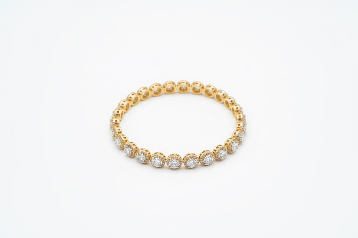 Cubic zirconian flower bracelet